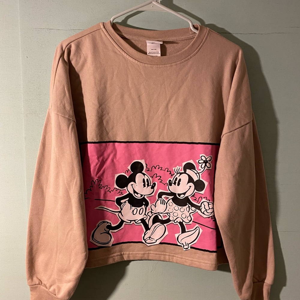 Disney Mickey Mouse Tan Sweatshirt SZ. M